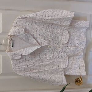 Ava & Grace Women's White Lined 3/4 Sleeve Blazer Size 12